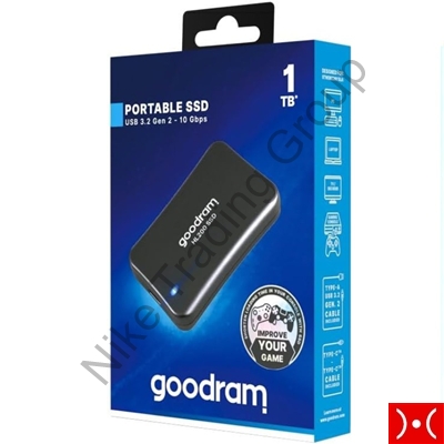Goodram SSD esterno 1TB Black USB Type-C + A